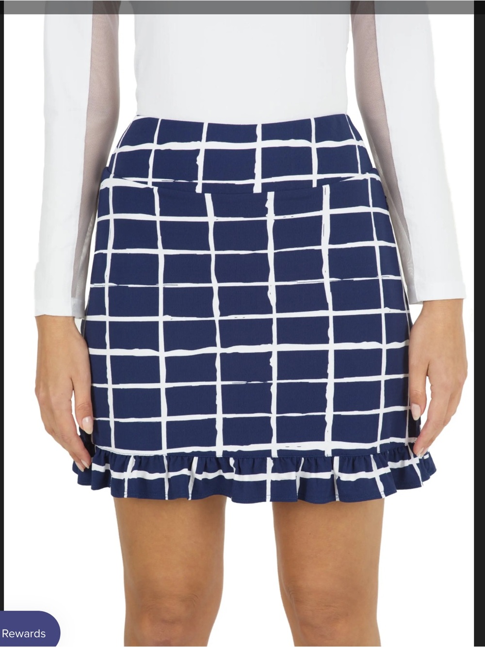 IBKUL- 17.5" Cordova Navy/White Ruffle Trim Skort Size XS